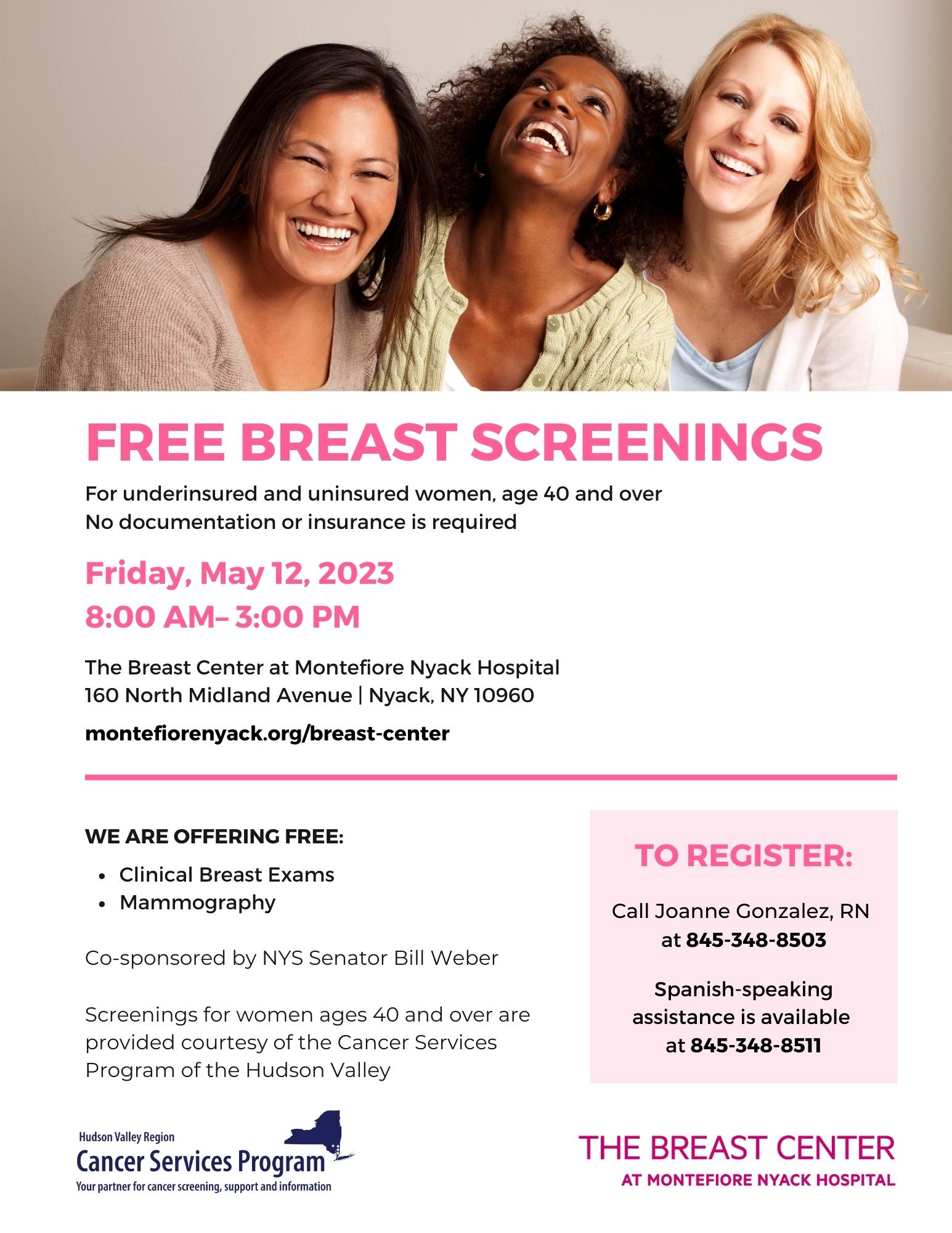 Free Breast Screenings Montefiore Nyack